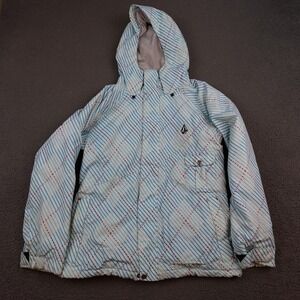 Volcom Jacket Womens Medium Blue Thermonite Hooded Insulated Ski Snowboard Coat